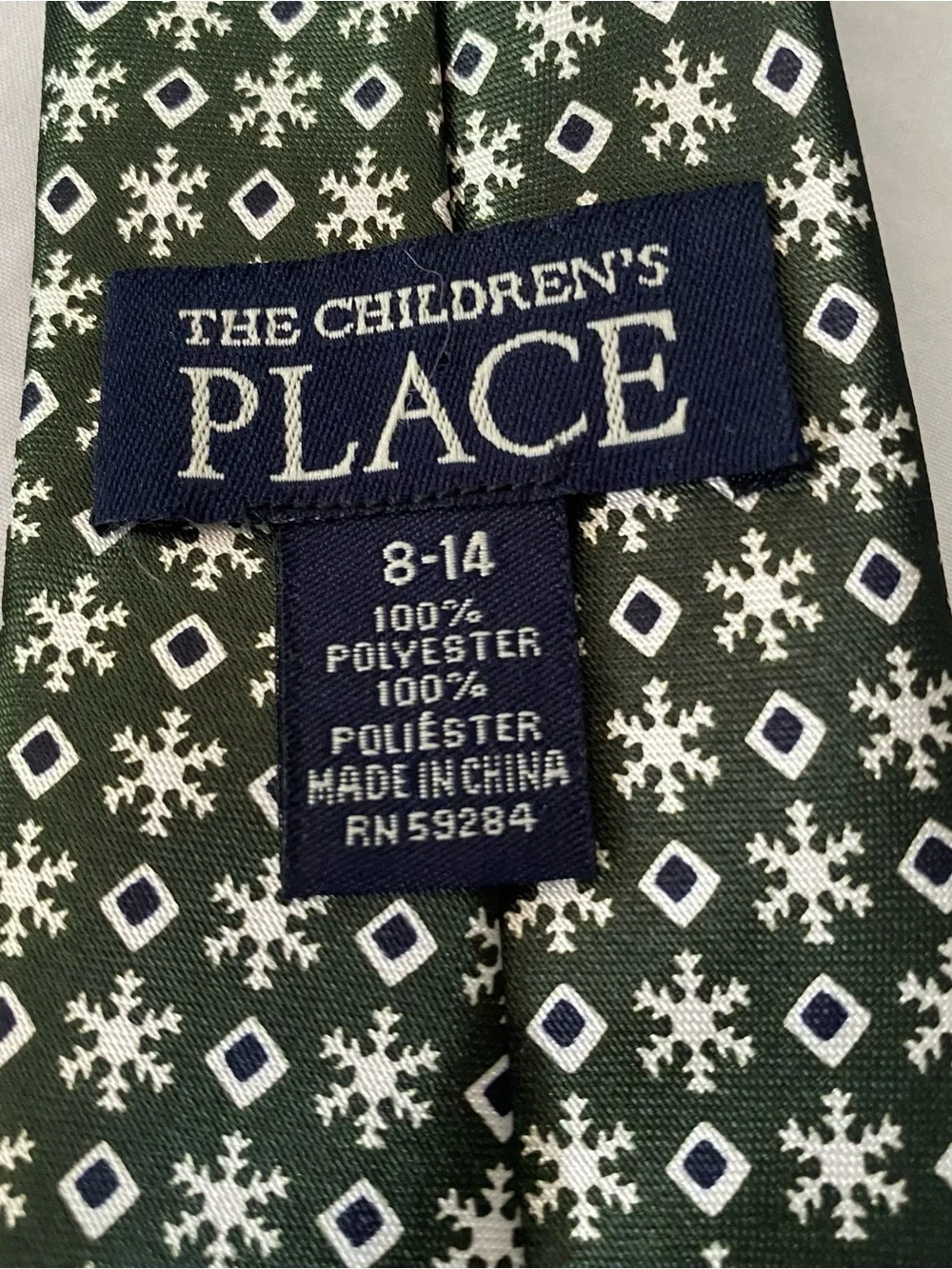 The Children's Place Boys 8-14 Neck Tie Holiday Green Polyester Winter 3x24”
